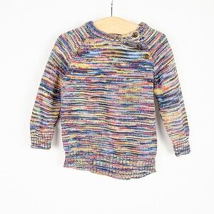 Rosie Pope Knit Space Dye Marled Sweater Boho Eclectic Cozy Girl Sz 12m